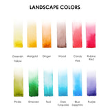 Watercolor Pocket Set Of 12 With Brush | Landscape Colors