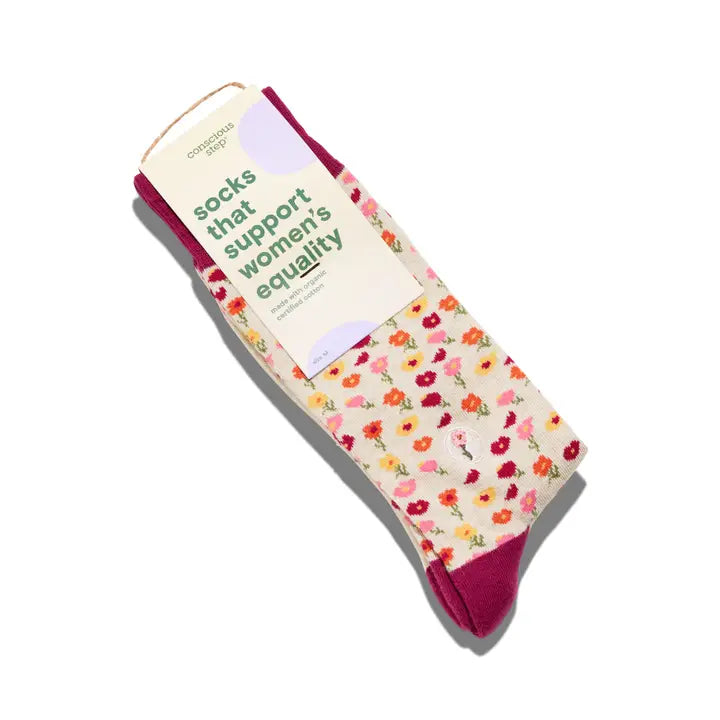 Socks for Women's Equality | Pink Floral