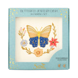 Butterfly Jewelry Dish + Stud Earring Set