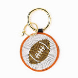 Game Day Football Bag Charm | Orange + White