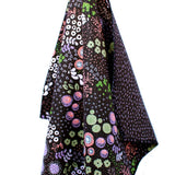 Circle Flowers Black and Coral | Two Sided Waffle Weave Microfiber Towels