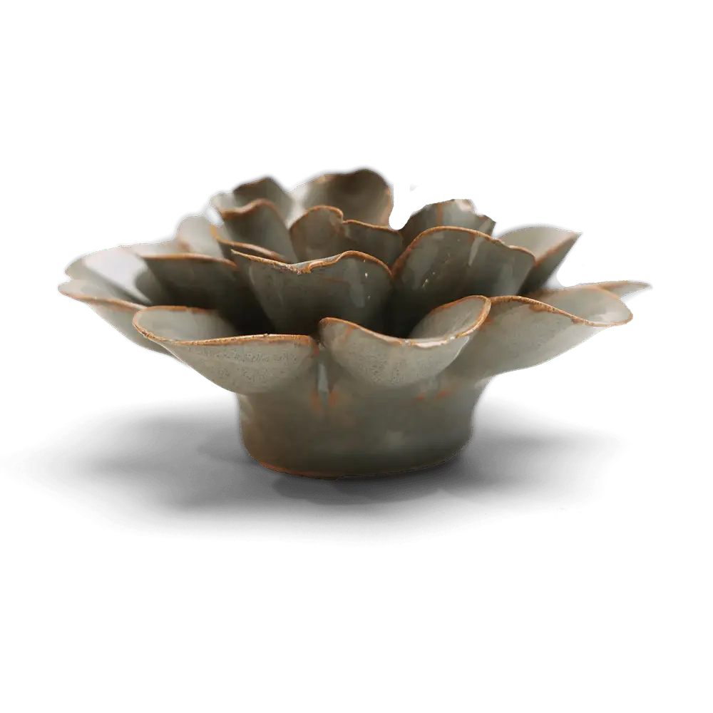 Moss Grey Daisy Ceramic Flower