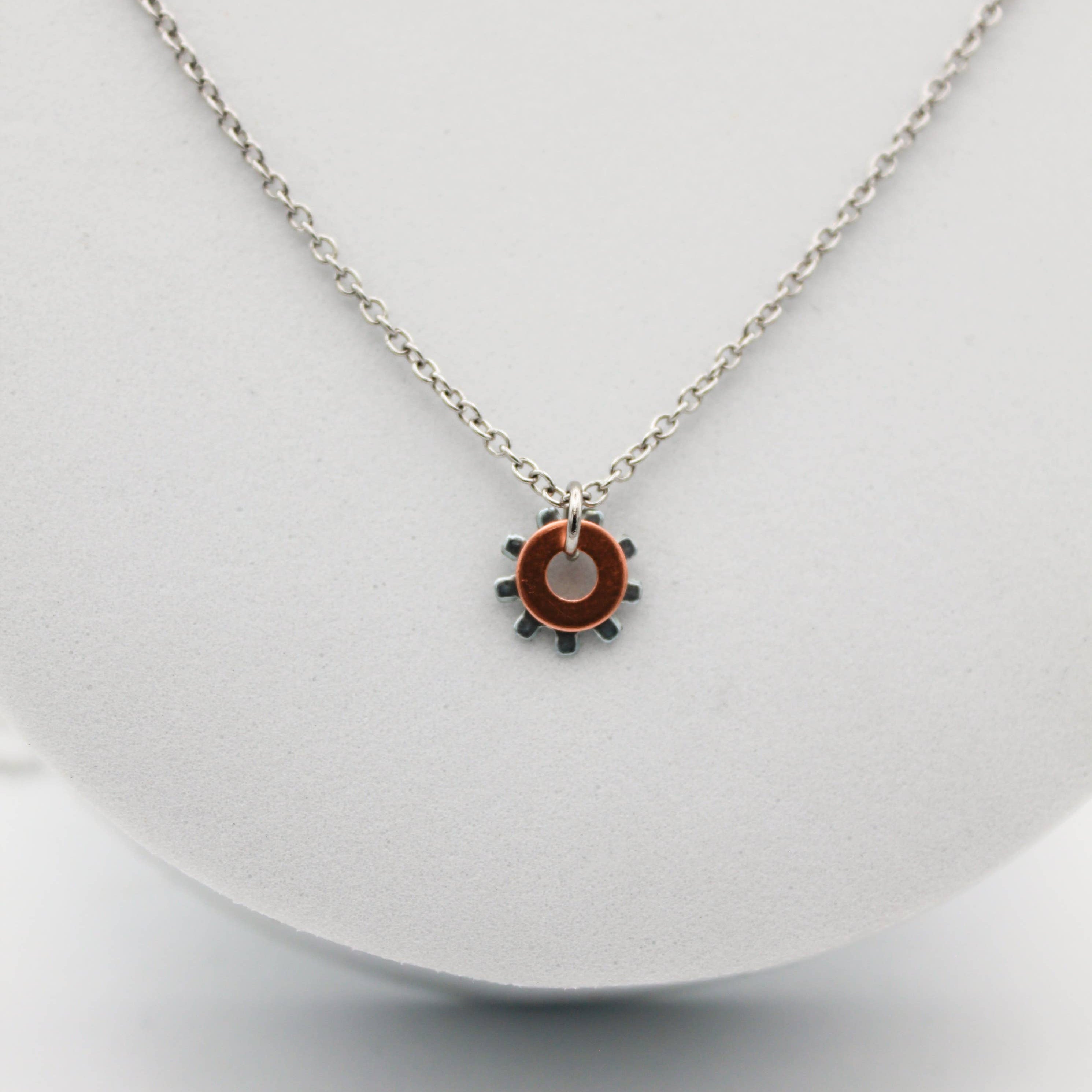 Shine Salvaged Copper + Steel Adjustable Necklace