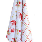 Watercolor Mushrooms Red | Two Sided Waffle Weave Microfiber Towels