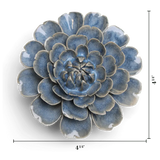Blue Fiesta Marigold Ceramic Flower