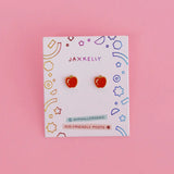 Apple Enamel Flat Back Earrings