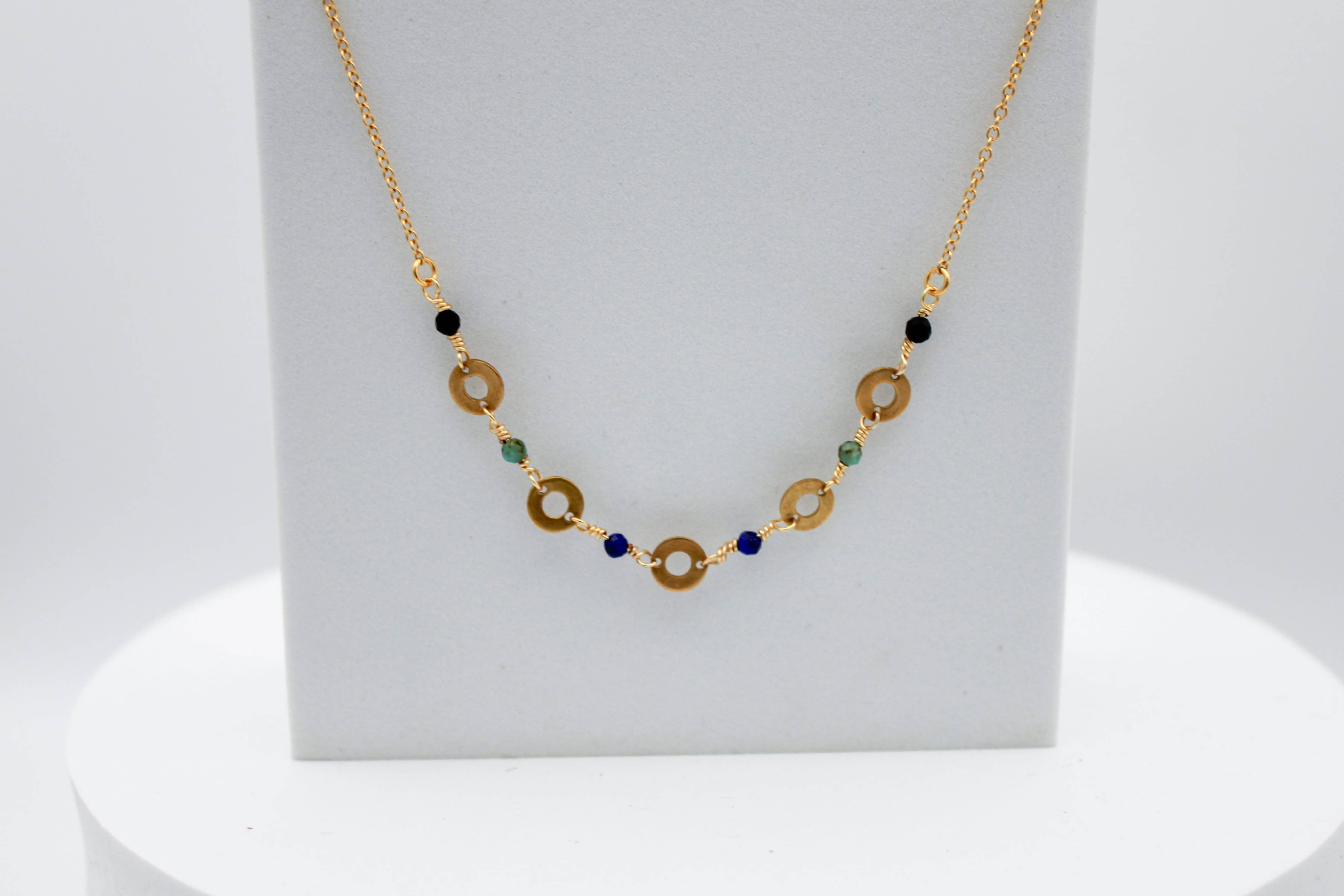 Renewed Radiance Gemstone + Brass Necklace