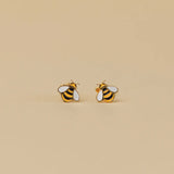 Bumble Bee Enamel Flat Back Earrings