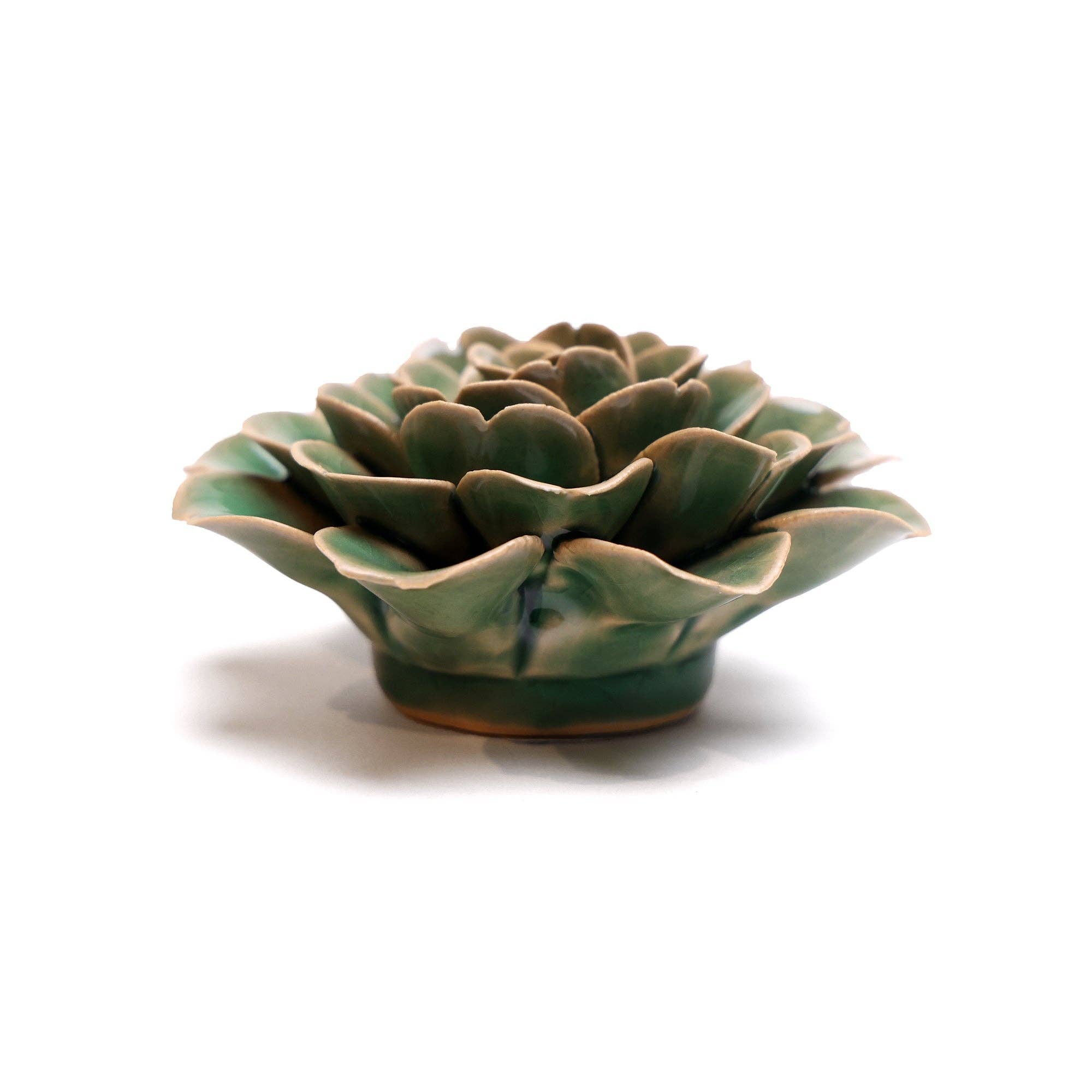 Green Rose Ceramic Flower