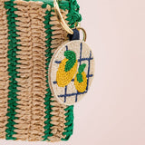 Kelsey Lemons Seed Bead Bag Accessory Key Ring | Lemon Yellow Ivory