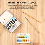 Watercolor Pocket Set Of 12 With Brush | Forest Colors