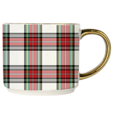 White Plaid Coffee Mug