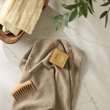 Latte Truffle Geometry Hand Towel