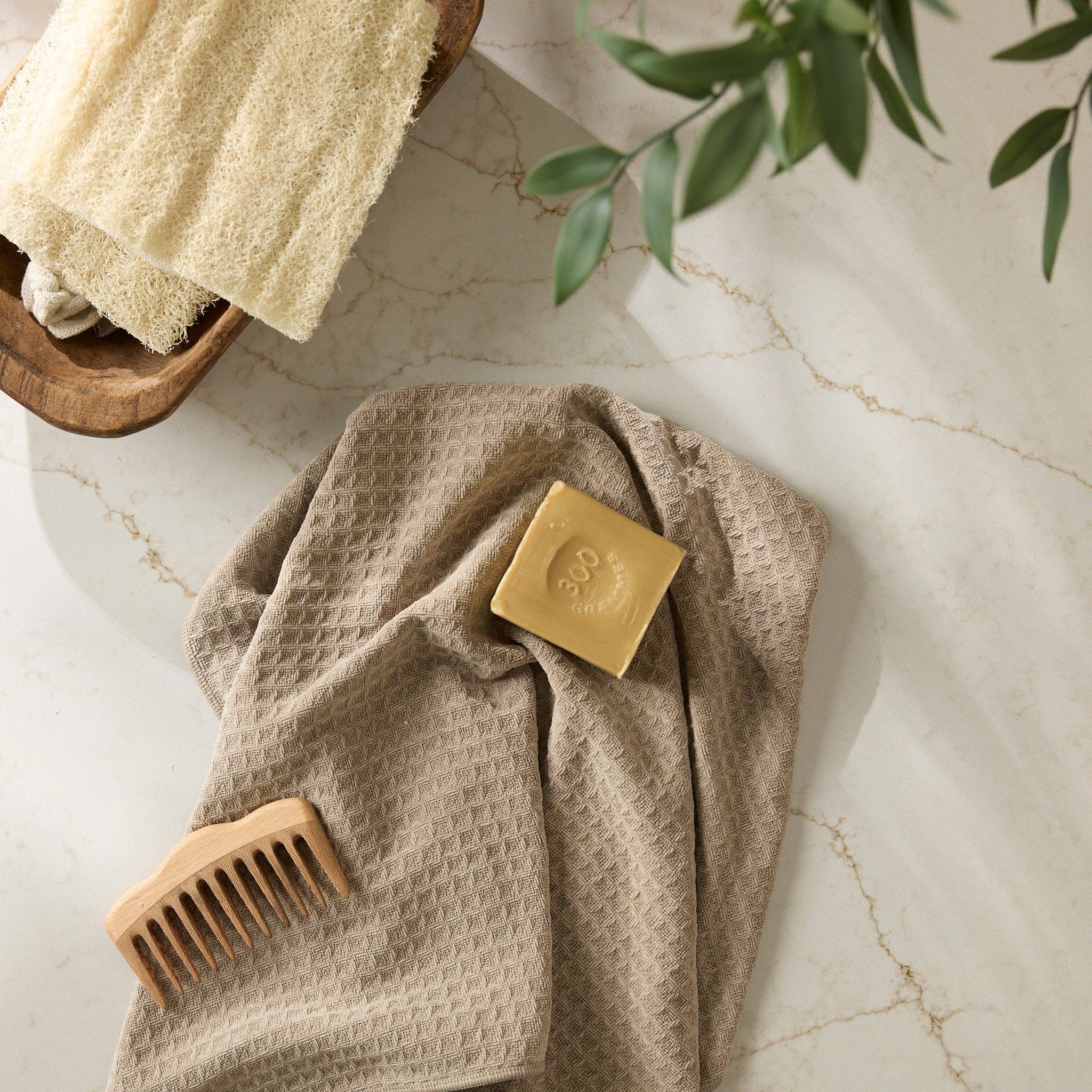 Latte Truffle Geometry Hand Towel