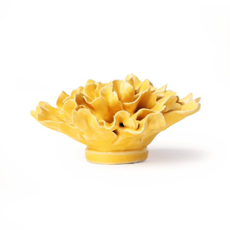 Burnt Yellow Carnation Ceramic Flower