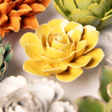 Burnt Yellow Begonia Ceramic Flower