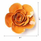 Orange Elegance Ranunculus Ceramic Flower