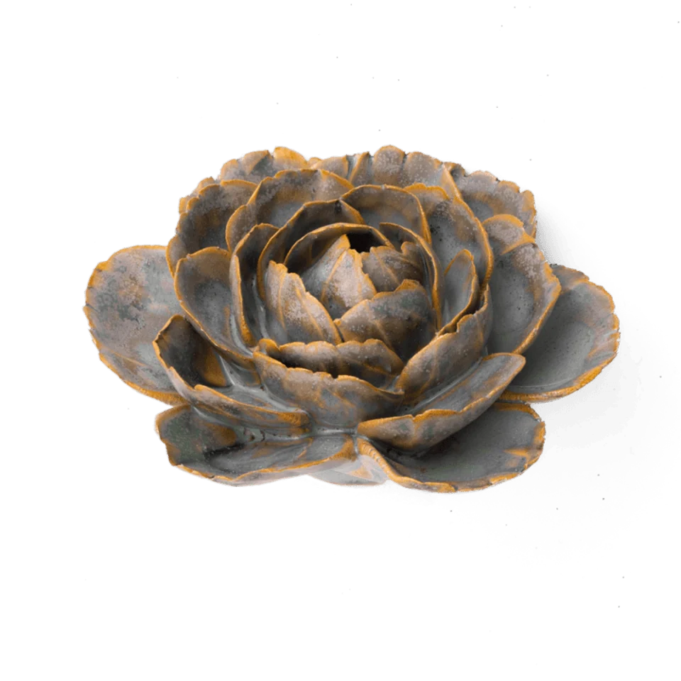 Pale Blue English Rose Ceramic Flower