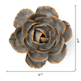 Pale Blue English Rose Ceramic Flower