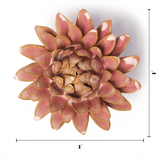 Pink Strawflower Ceramic Flower