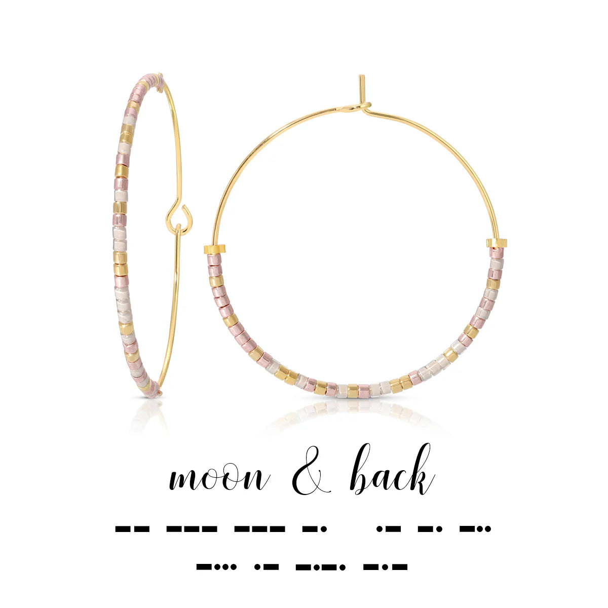 Morse Code Earrings | Moon and Back