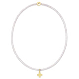 enewton | Hope Classic Silky White Bracelet | Signature Cross Small Gold Charm