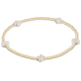 enewton | Signature Cross Small 2mm Gold Bracelet | Off White