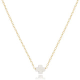 enewton | 16" Necklace Gold | Signature Cross Small Off White