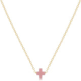 enewton | 16" Necklace Gold | Signature Cross Small Pink