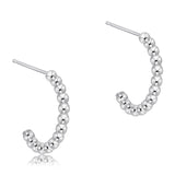 Beaded Classic 1” Sterling Post Hoop