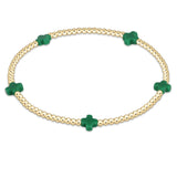 enewton | Signature Cross Small Gold Pattern 2mm Bead Bracelet | Emerald
