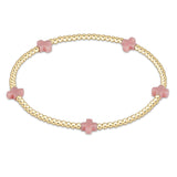 enewton | egirl | Signature Cross Small 2mm Gold Bracelet | Pink