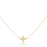 enewton | 15" Choker Simplicity Chain Gold | Classic Beaded Signature Cross Gold