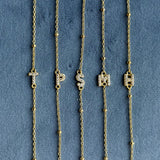 Petite Initial Chain Bracelet | Gold