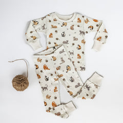 Kids Organic Long-Sleeve PJ Set | Cats + Dogs