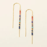Dark Multi + Gold | Chromacolor Miyuki Thread Earring