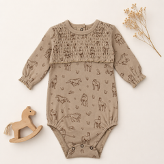 Organic Smocked Chest Bodysuit | Western