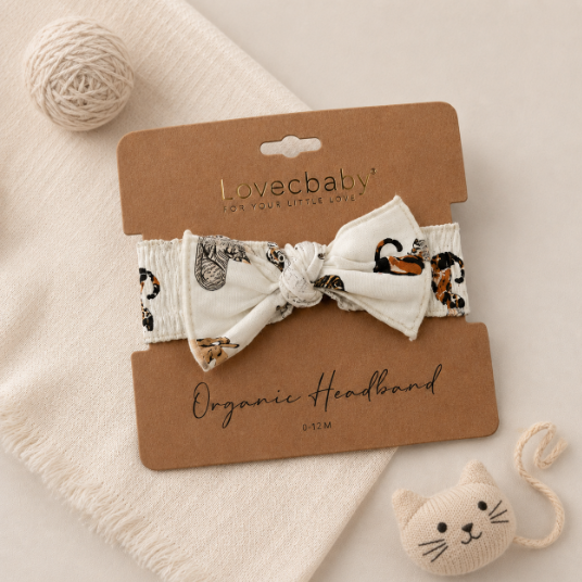 Organic Smocked Tie Headband | Cats + Dogs