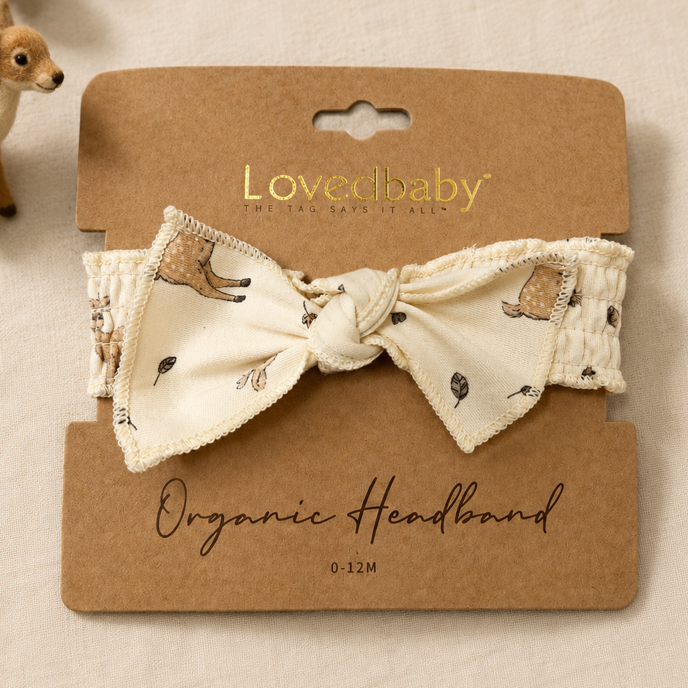 Organic Smocked Tie Headband | Little Wilds