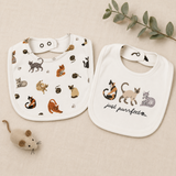 Organic 2-Layer Reversible Bib | Cats + Dogs