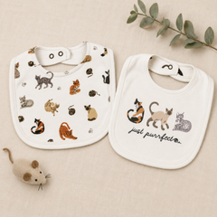 Organic 2-Layer Reversible Bib | Cats + Dogs