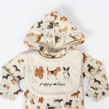 Organic Hooded Zipper Romper | Cats + Dogs