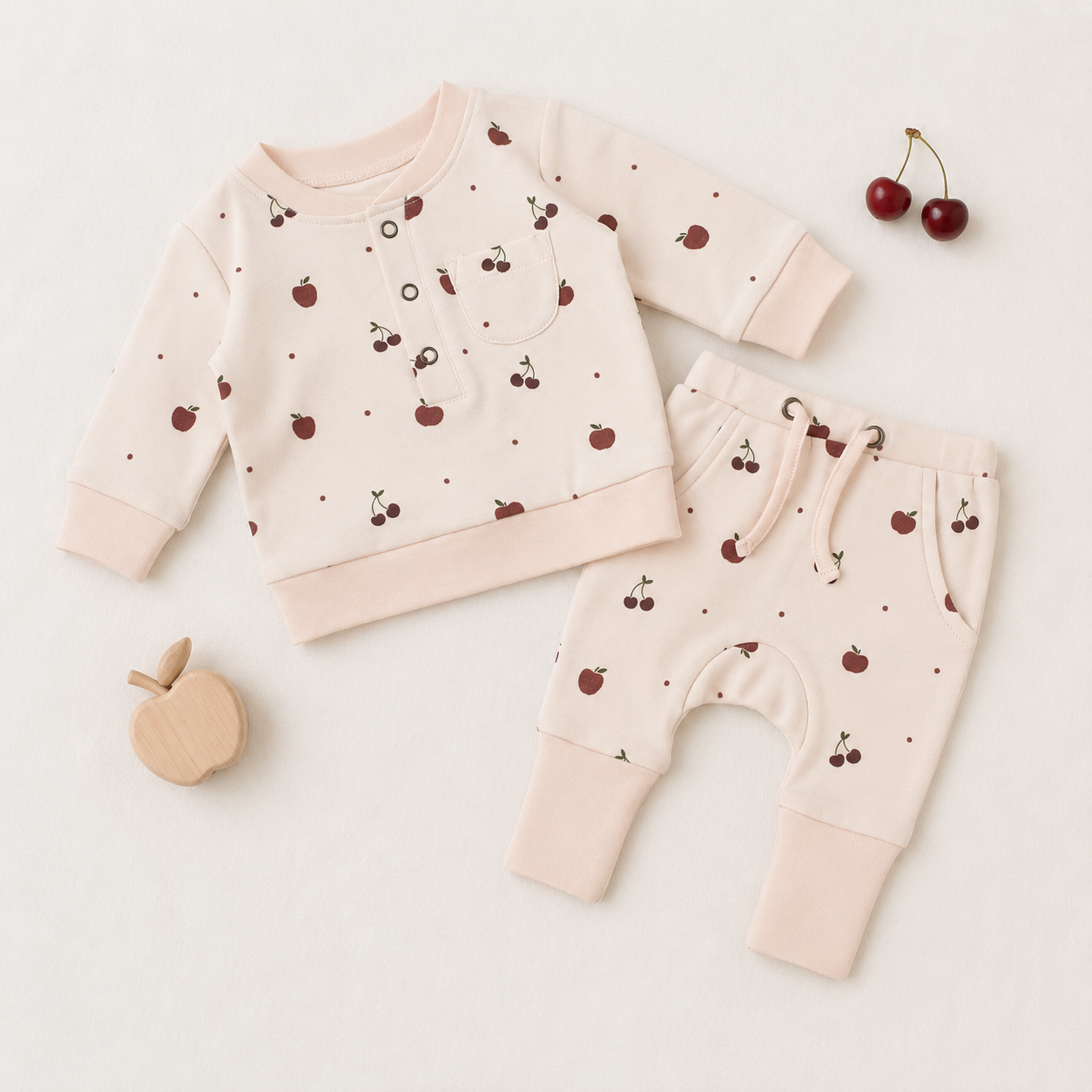 Organic Henley Sweatshirt + Jogger Set | Harvest
