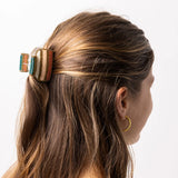 Gia Mixed Horizontal Stripes Small Claw | Desert