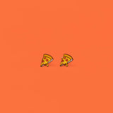 Pizza Enamel Flat Back Earrings