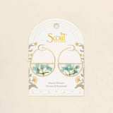 Blue Baby's Breath/Gold | Pressed Flower Hoop Earring