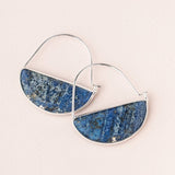 Lapis + Silver | Stone Prism Hoop