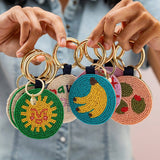 Kelsey Soleil Sun Seed Bead Bag Accessory Key Ring | Yellow Green
