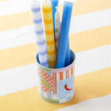 Yellow Stripe Dinner Candle