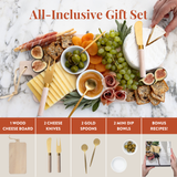 7 Piece Cheese Board Set | White Washed Wood
